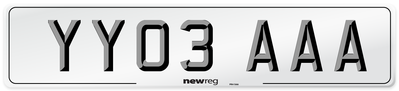 YY03 AAA Number Plate from New Reg